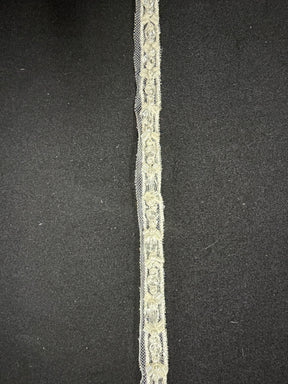 Ivory Beaded Sequin Edging - T956