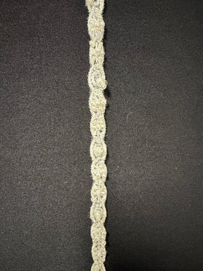 Ivory Beaded Sequin Edging - T957