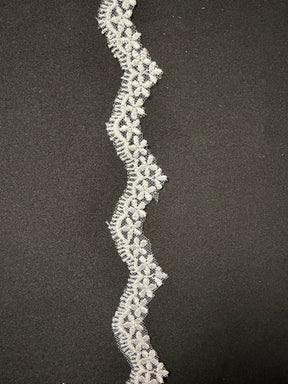 White Embroidered Lace Trim - T828