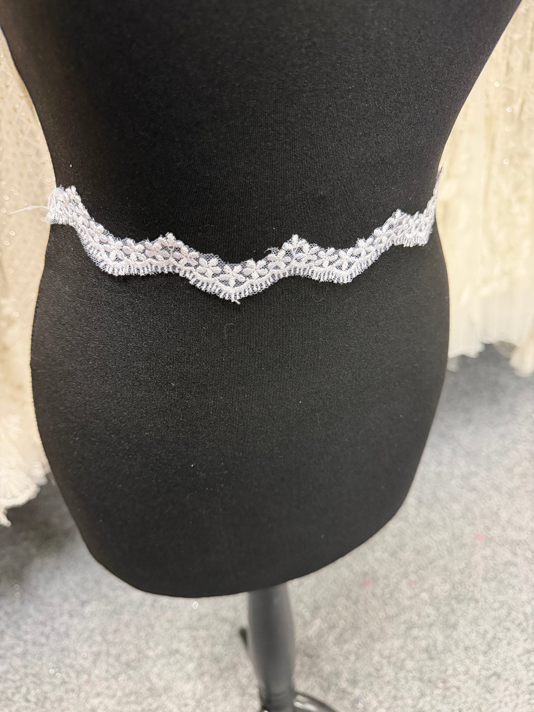 White Embroidered Lace Trim - T828