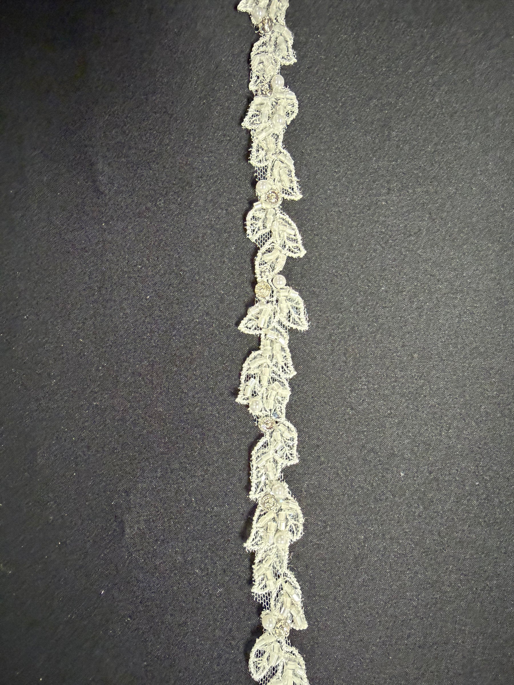 Ivory Beaded Lace Trim - T835