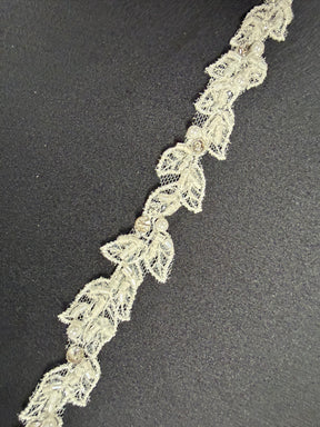 Ivory Beaded Lace Trim - T835