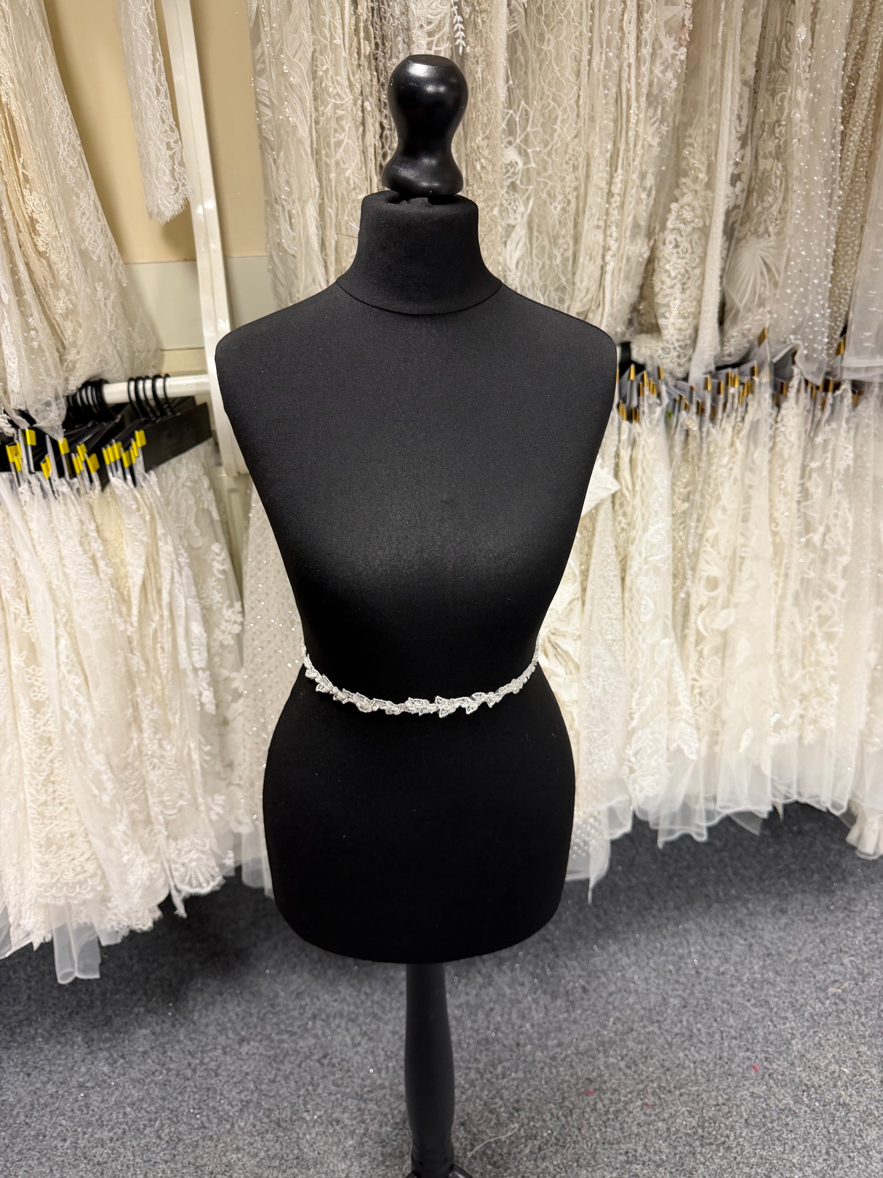 Ivory Beaded Lace Trim - T835