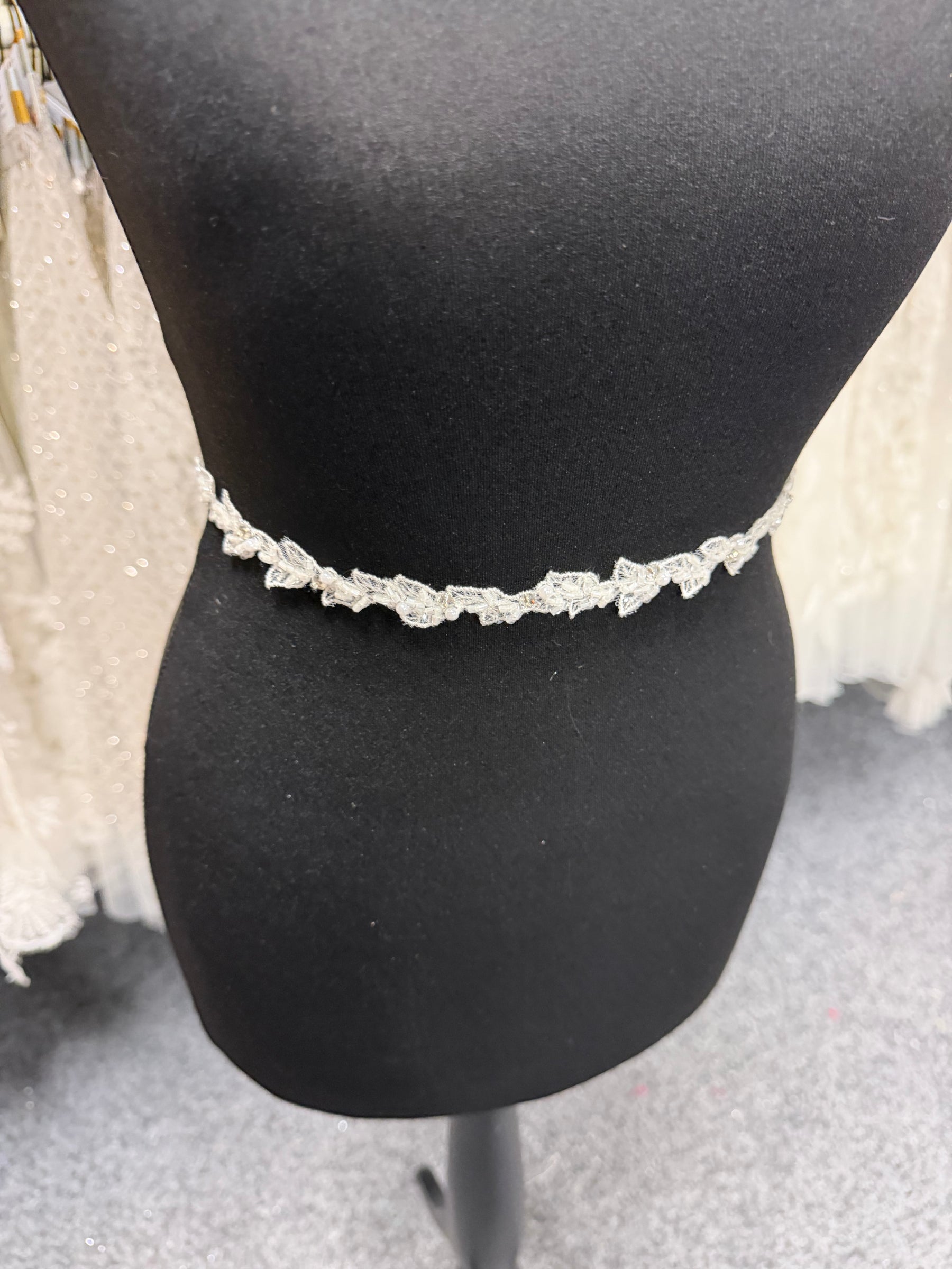 Ivory Beaded Lace Trim - T835