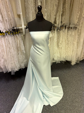 Ice Blue Polyester Lightweight Duchess Satin - P44