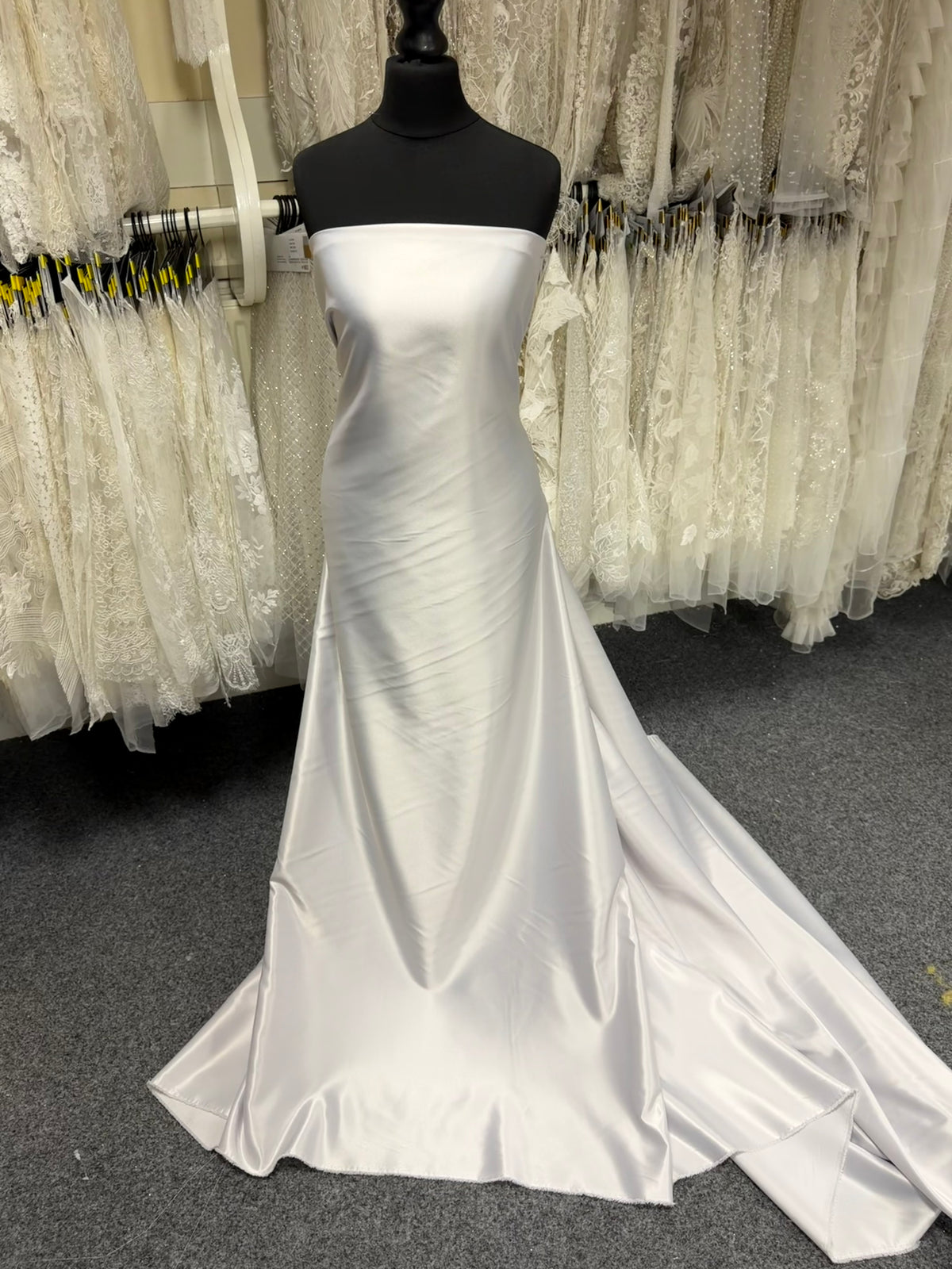 Silver Polyester Lightweight Duchess Satin - P44