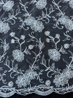 Ivory Embroidered Lace - Orlaith