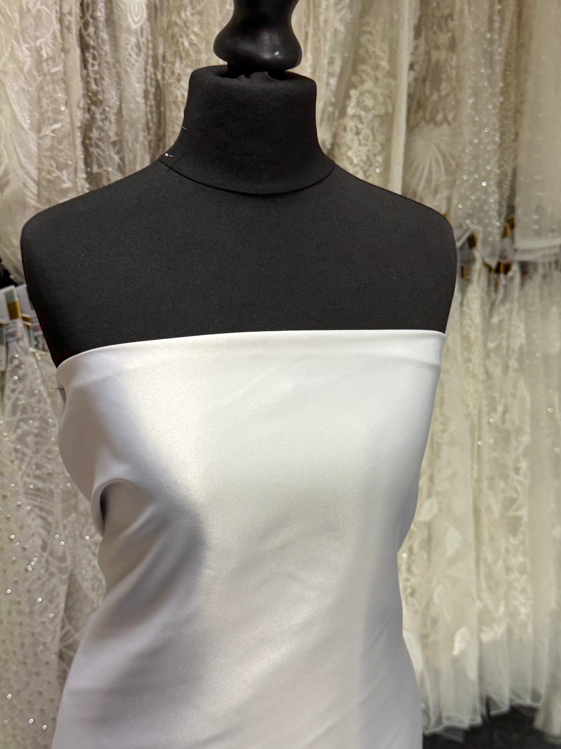 Silver Polyester Lightweight Duchess Satin - P44
