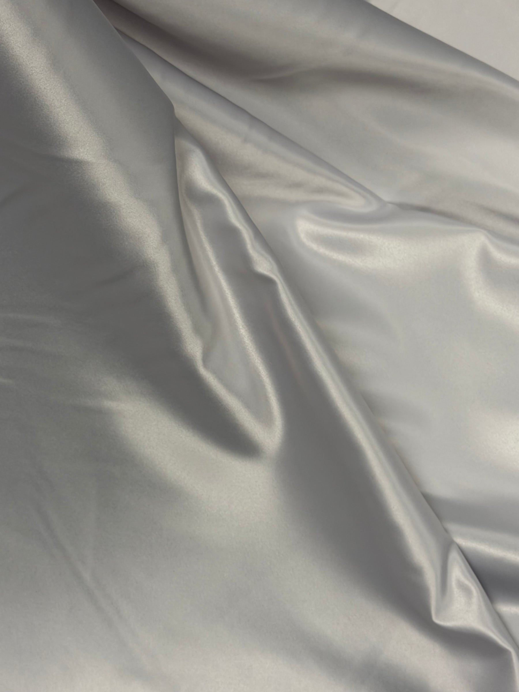 Silver Polyester Lightweight Duchess Satin - P44