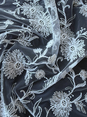 Ivory Embroidered Lace - Orlaith