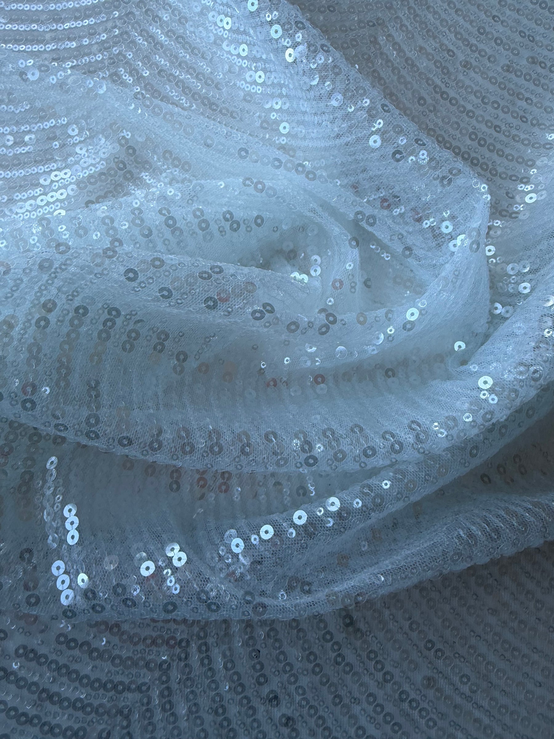 Baby Blue Embroidered Sequin Tulle – EB3020
