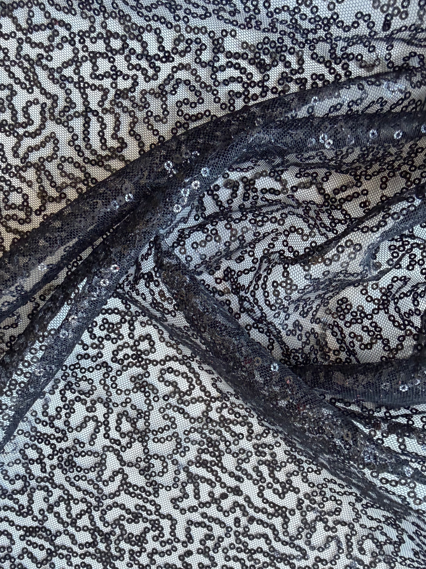 Black Sequin Lace - P913
