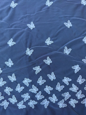 White Embroidered Butterfly Lace – EU5001