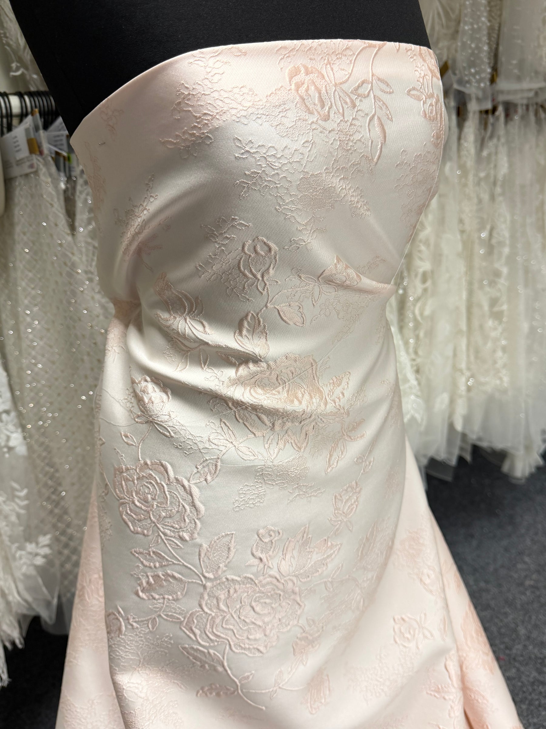 Light Peach Italian Silk Blend Brocade - BR1012