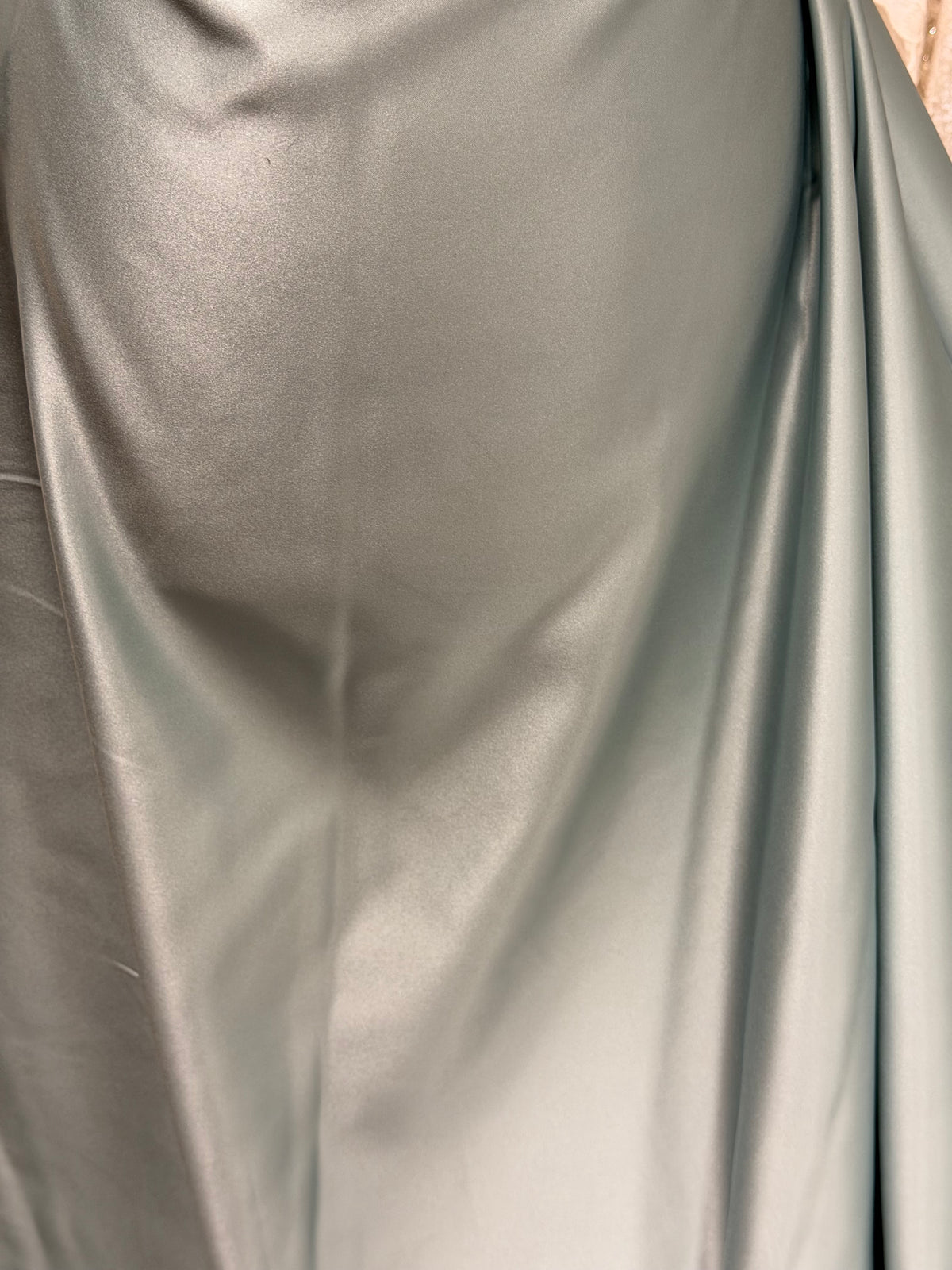 Misty Green Polyester Duchess Satin - P42