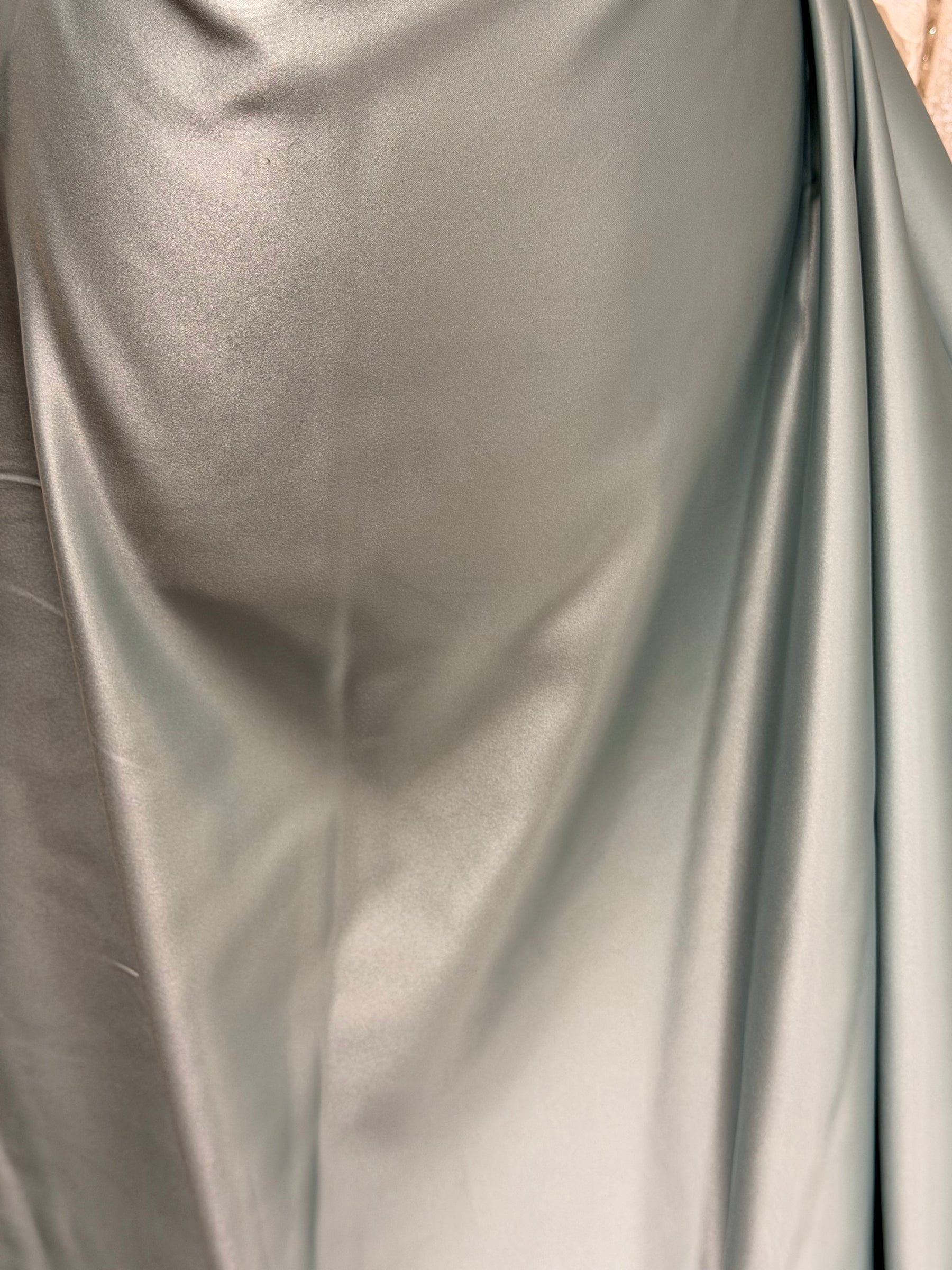 Misty Green Polyester Duchess Satin - P42
