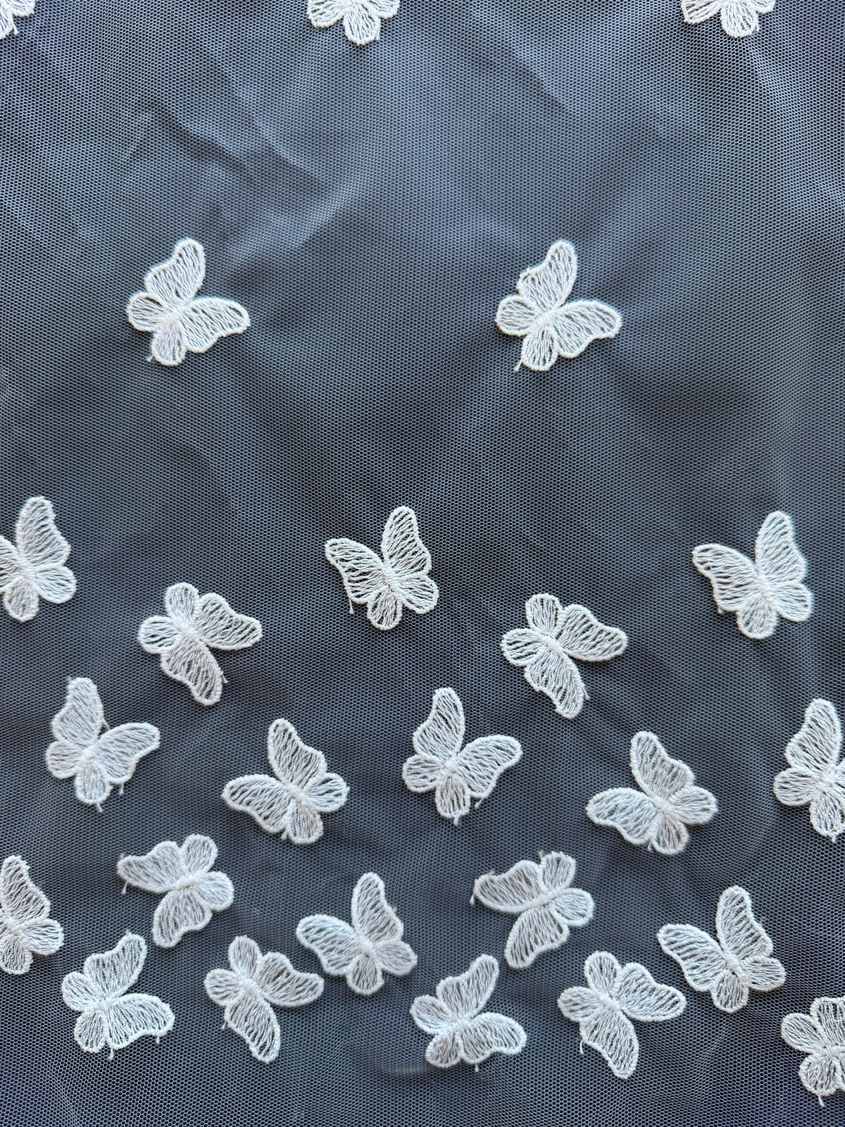 Ivory Embroidered Butterfly Lace – EU5001