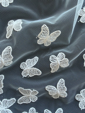 Ivory Embroidered Butterfly Lace – EU5001