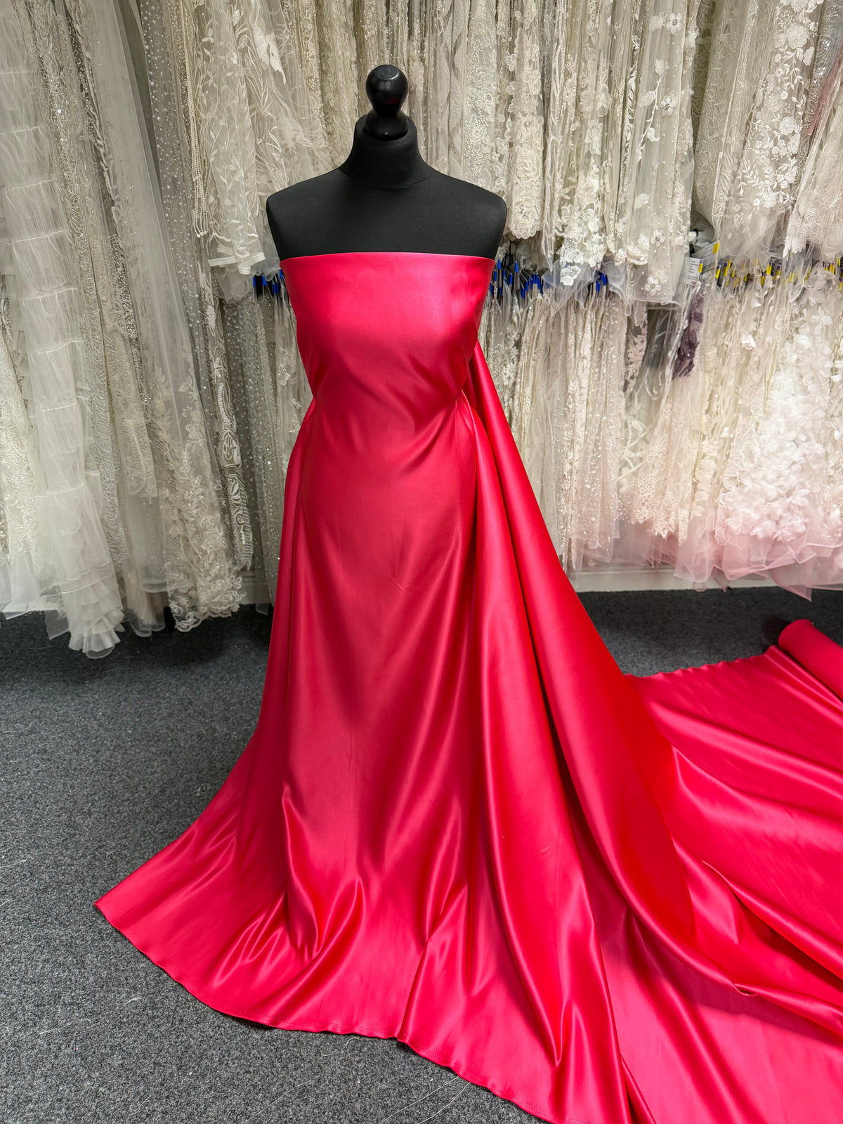 Hot Pink Polyester Satin - Contessa