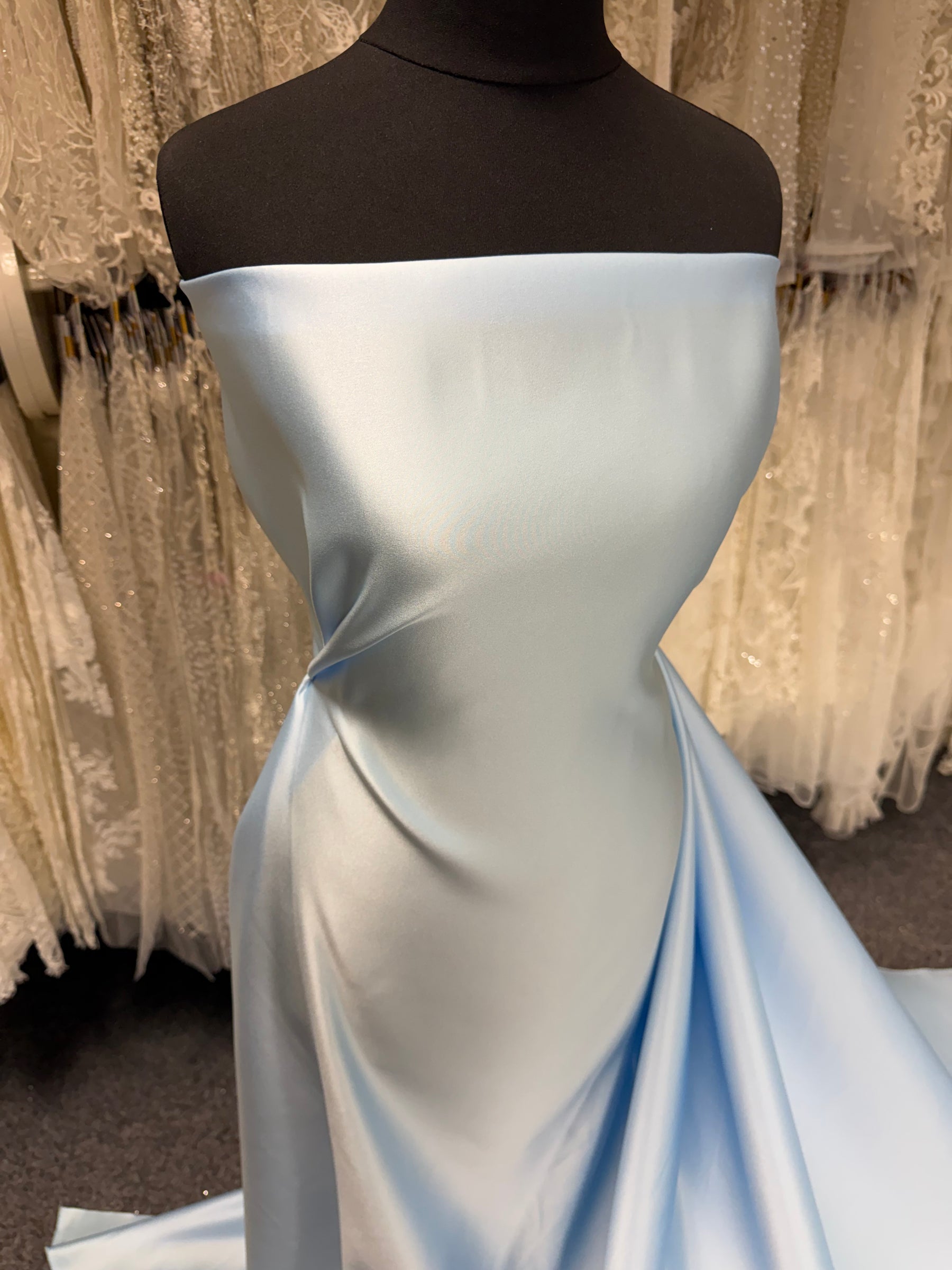 Powder Blue Polyester Duchess Satin - Contessa