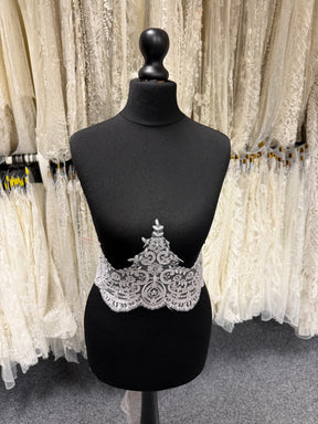 Grey Corded Lace Trim - T623