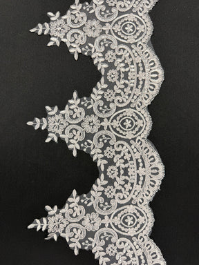 Grey Corded Lace Trim - T623