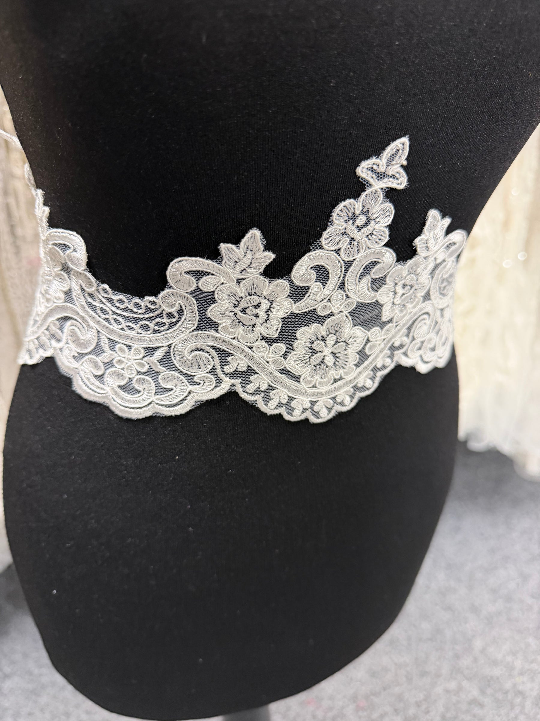 Ivory Embroidered Corded Edging - T870