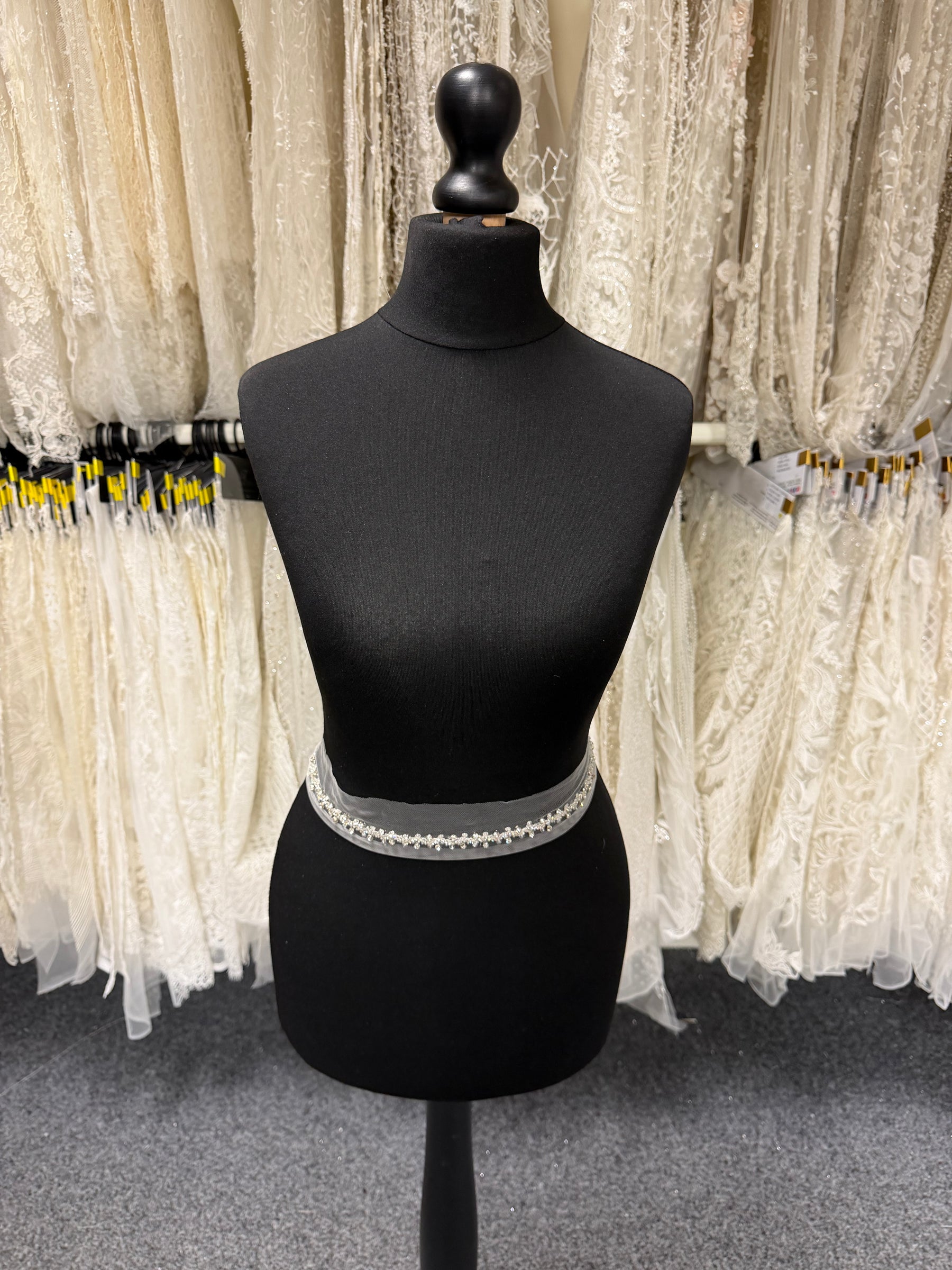 Silver Crystal Beaded Edging - T801