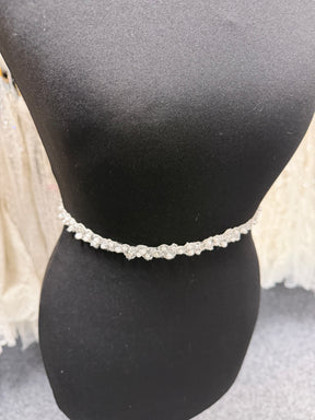 White Beaded Lace Trim - Sage (T834)