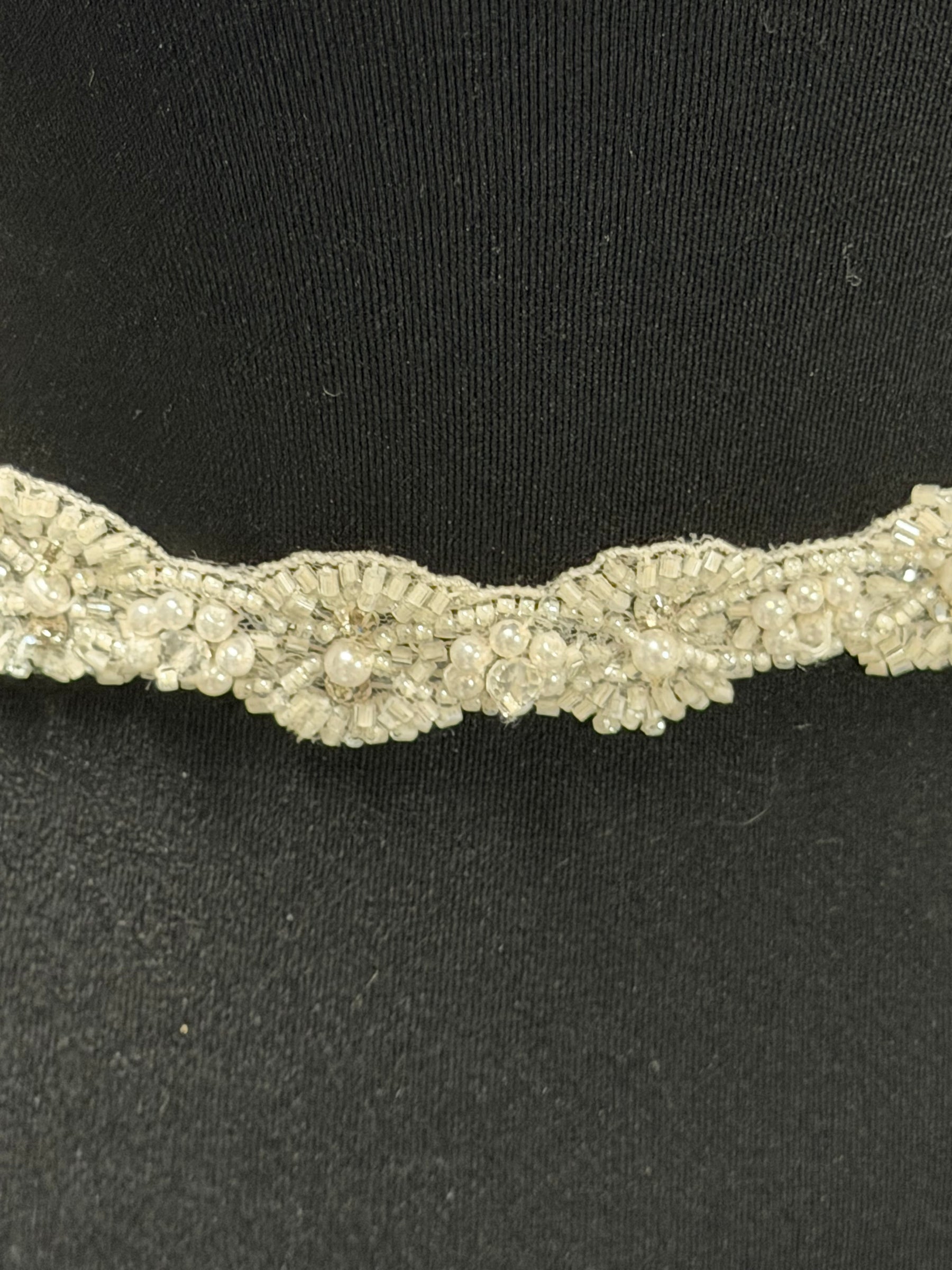 Ivory Beaded Sequin Edging - T836