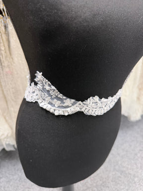 White Beaded Sequin Edging - T838