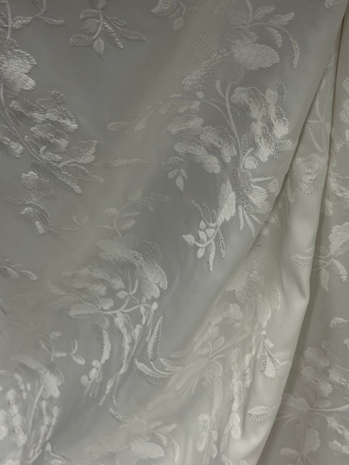 Ivory Embroidered Mikado - Tamsato