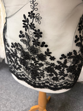 Black Corded Lace Trim - T982