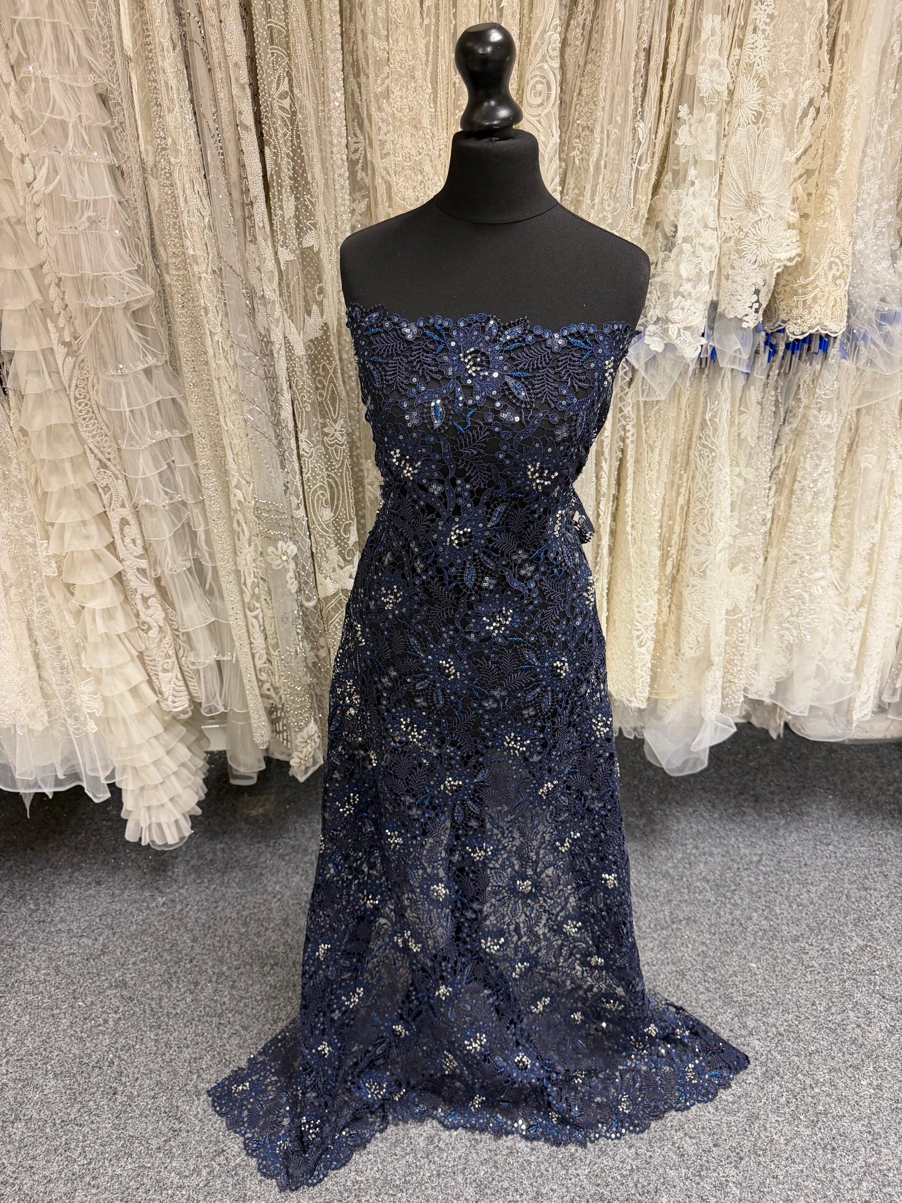 Navy Blue Guipure Lace - LB3001