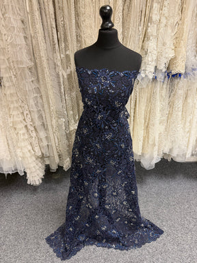 Navy Blue Guipure Lace - LB3001