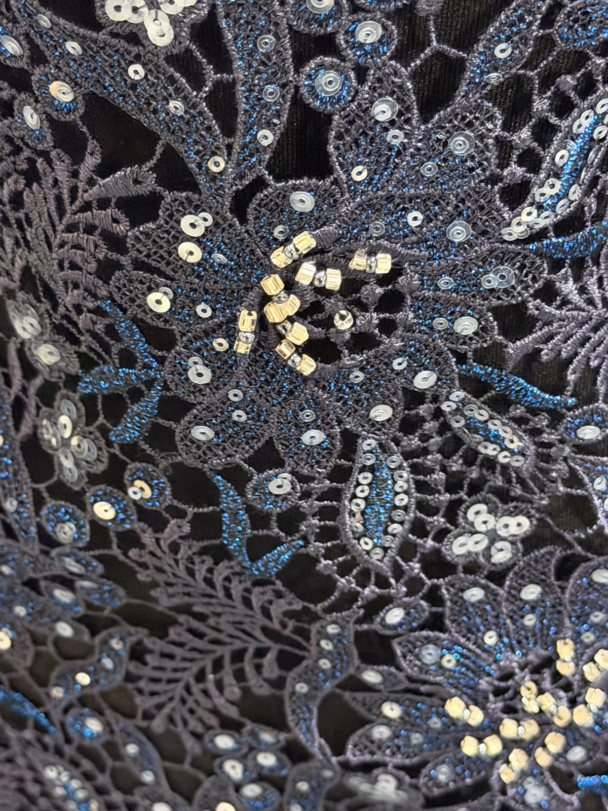 Navy Blue Guipure Lace - LB3001