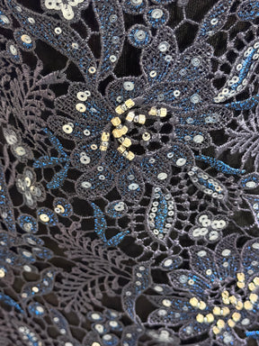 Navy Blue Guipure Lace - LB3001