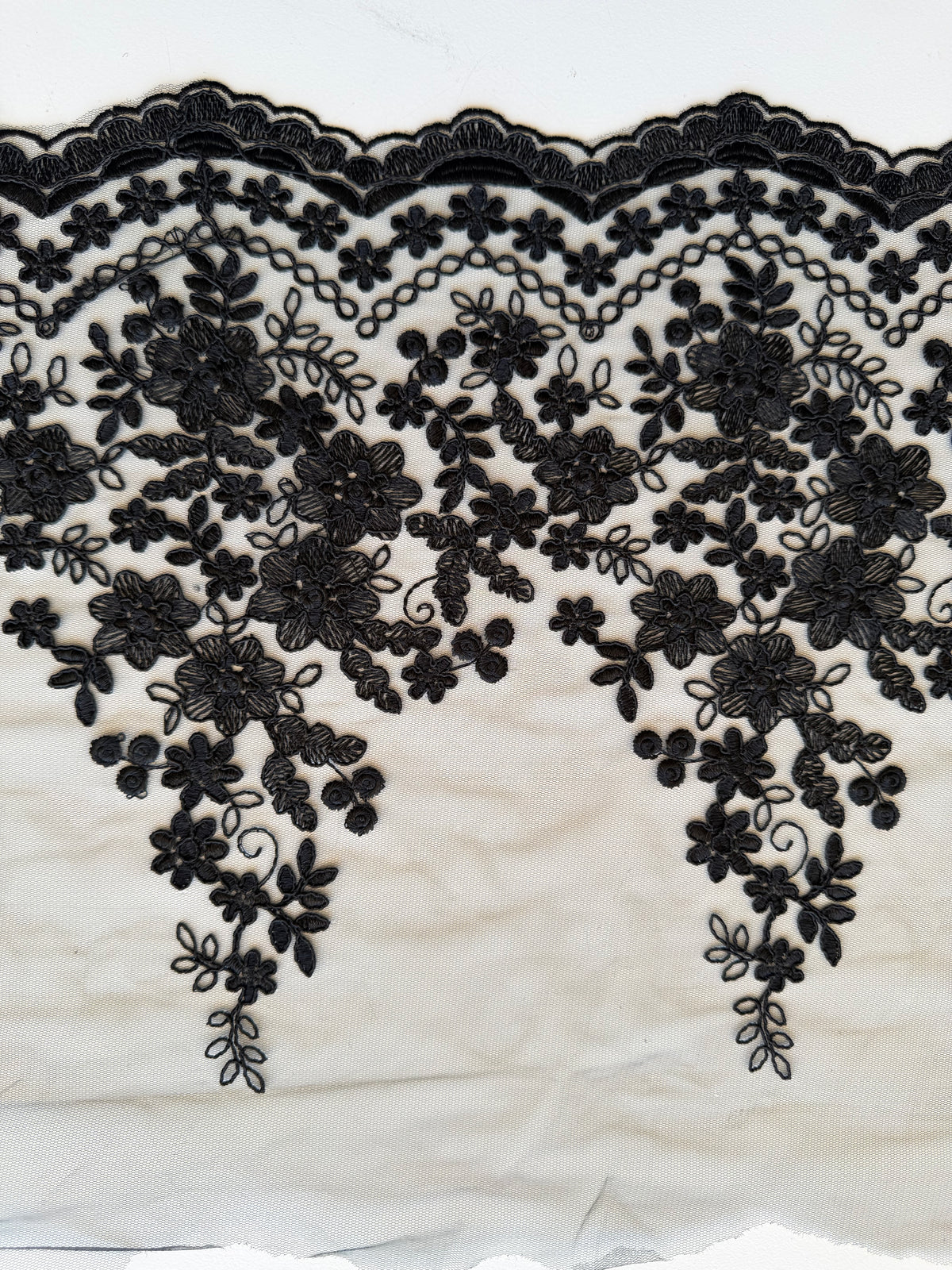 Black Corded Lace Trim - T982