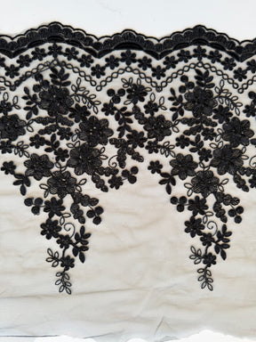 Black Corded Lace Trim - T982