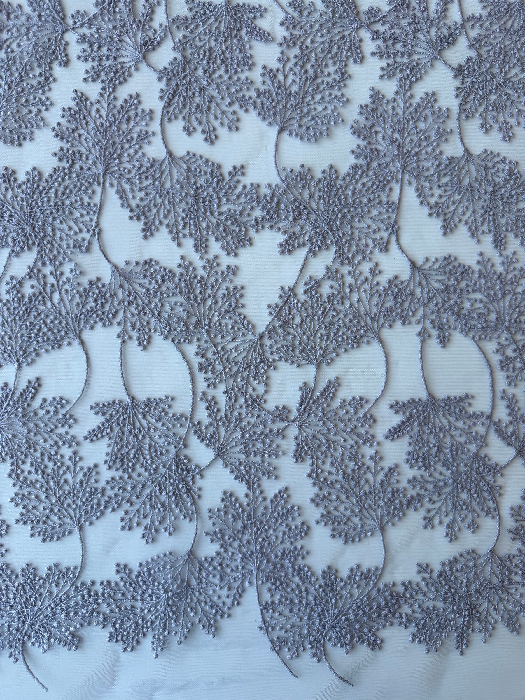 Lavender Floral Embroidery Lace - EB5037