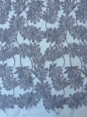 Lavender Floral Embroidery Lace - EB5037