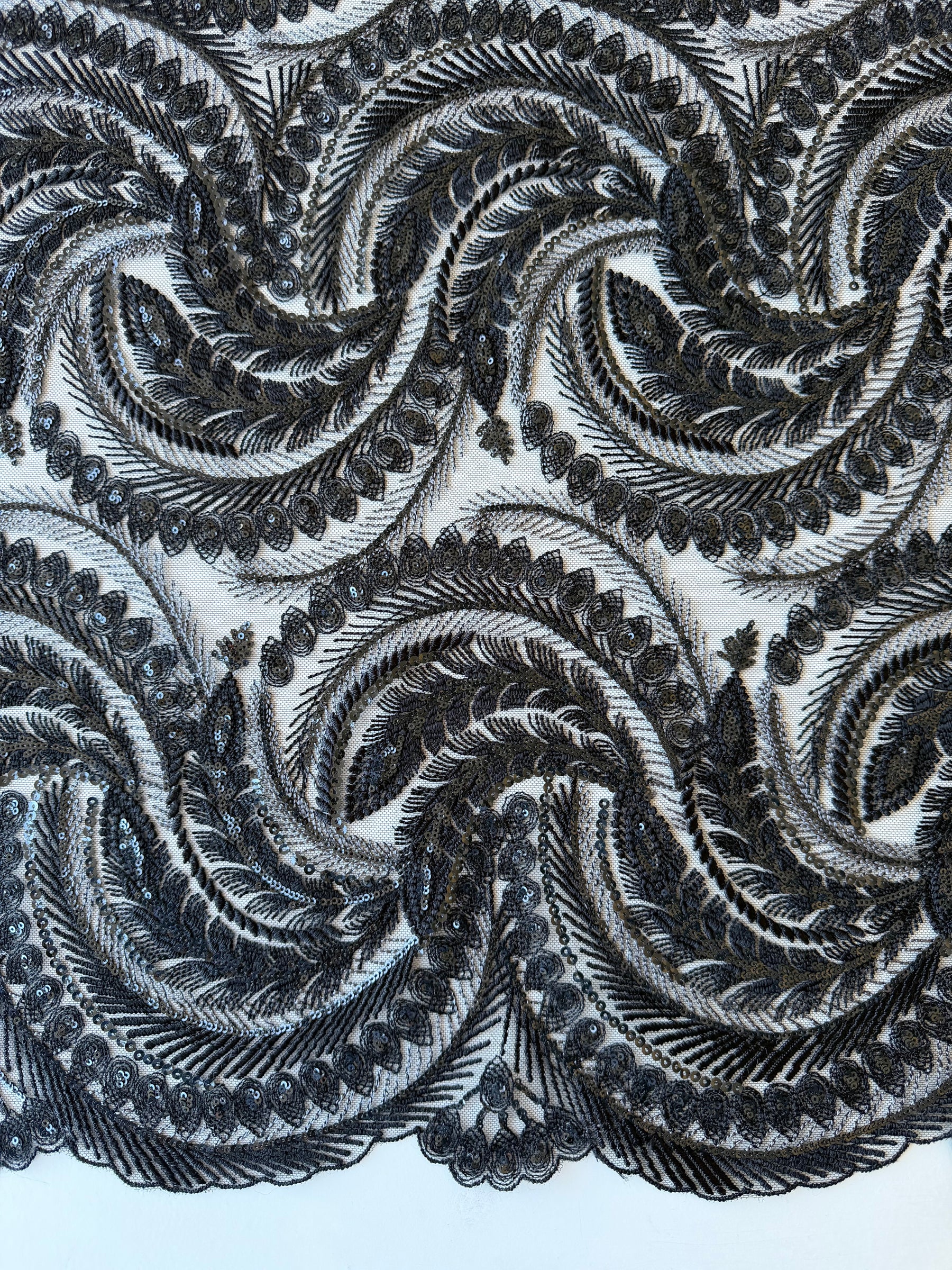 Black Sequin Lace - EB3048