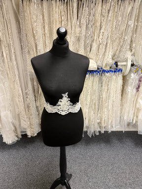 Ivory Beaded and Corded Lace Trim - T553