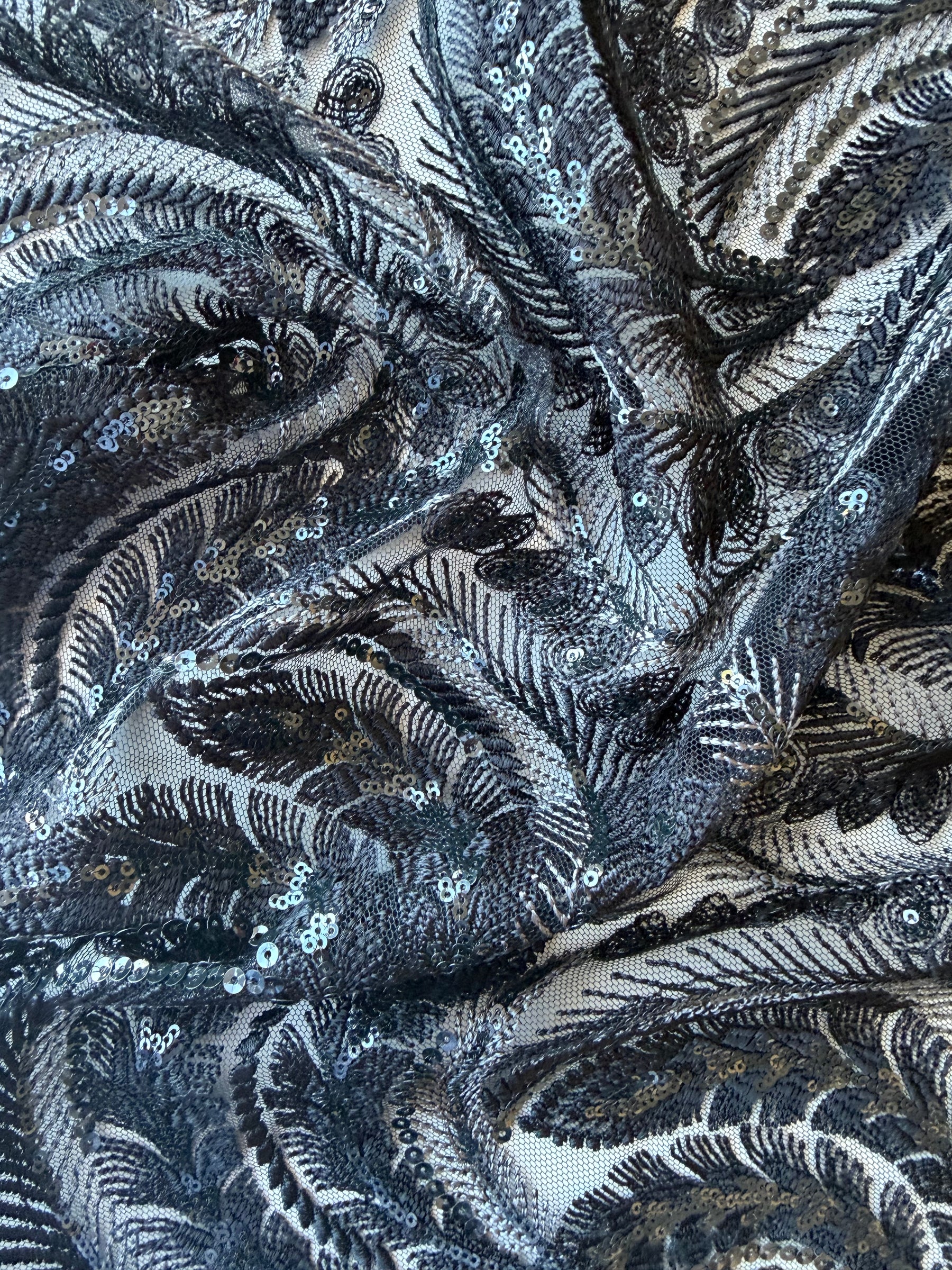 Black Sequin Lace - EB3048