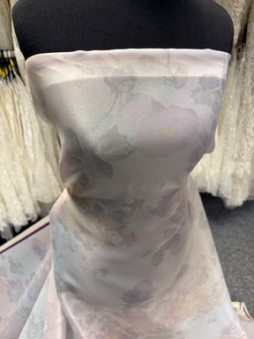Ivory with Multi Coloured Printed Organza - PR2007