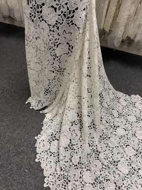 Ivory Stretch Guipure Lace - LB2015
