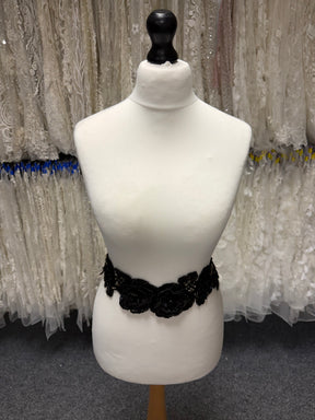 Black Sequin 3D Motif - T549