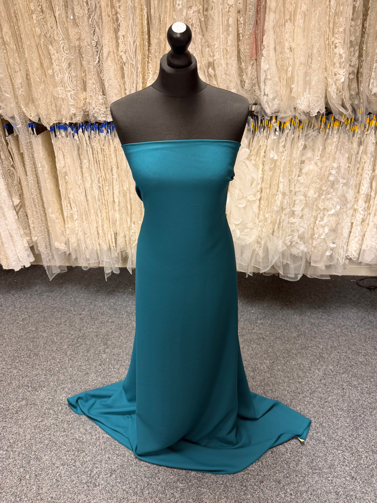 Teal Medium Weight Polyester Crepe - P59