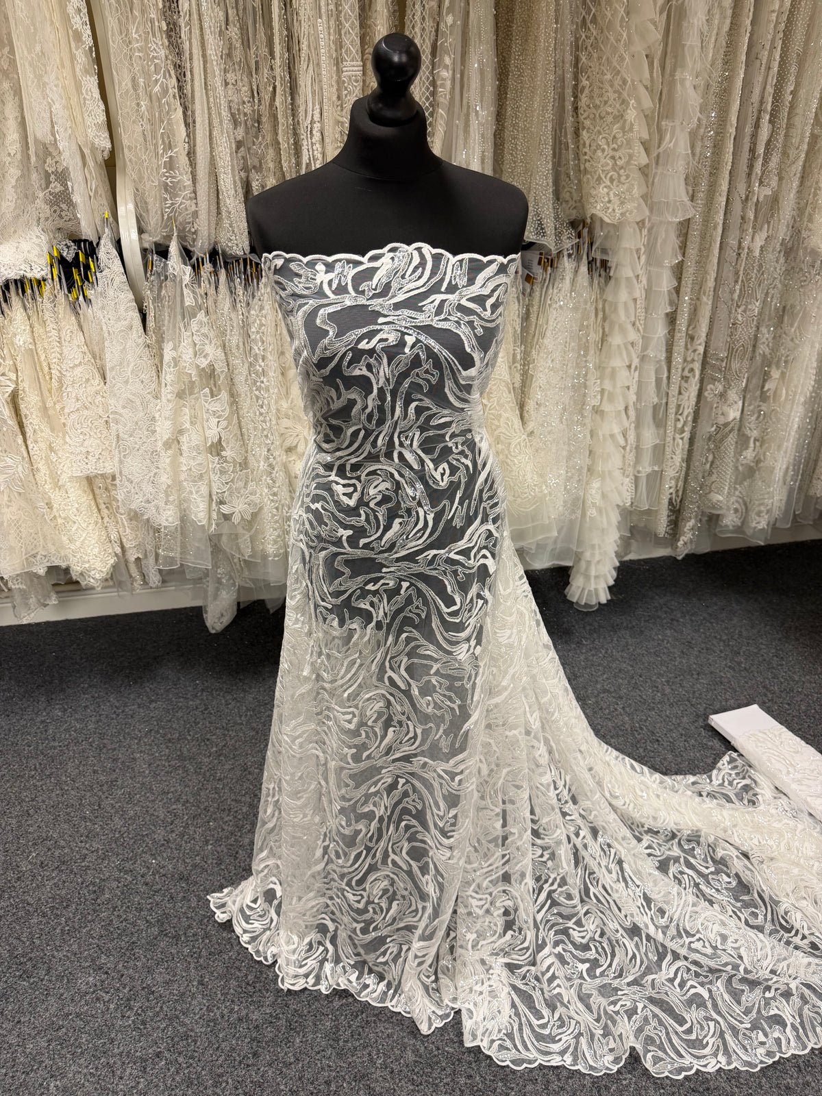 Ivory Sequin Lace - EB3012