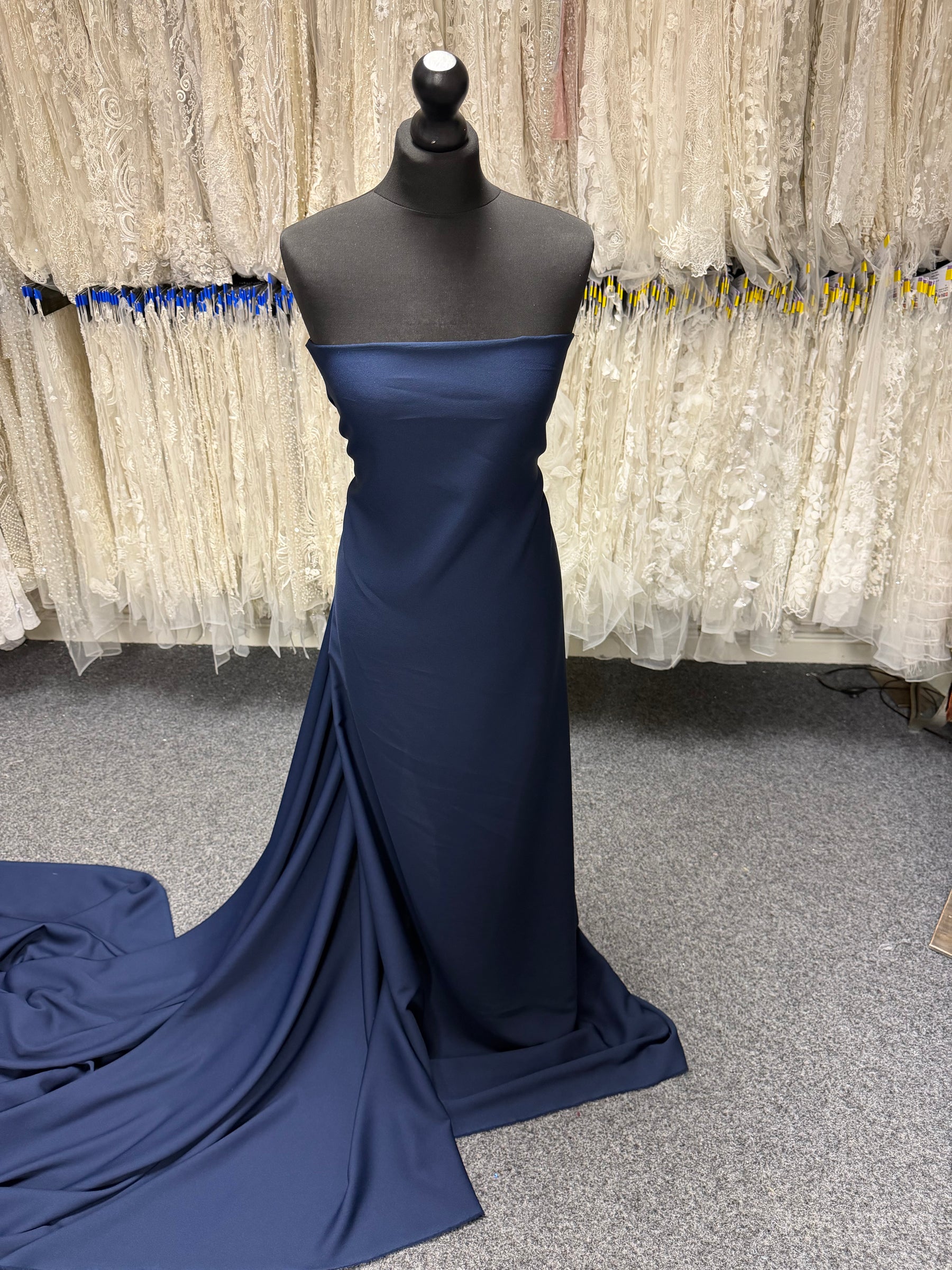 Navy M/Wt Poly Crepe - P59